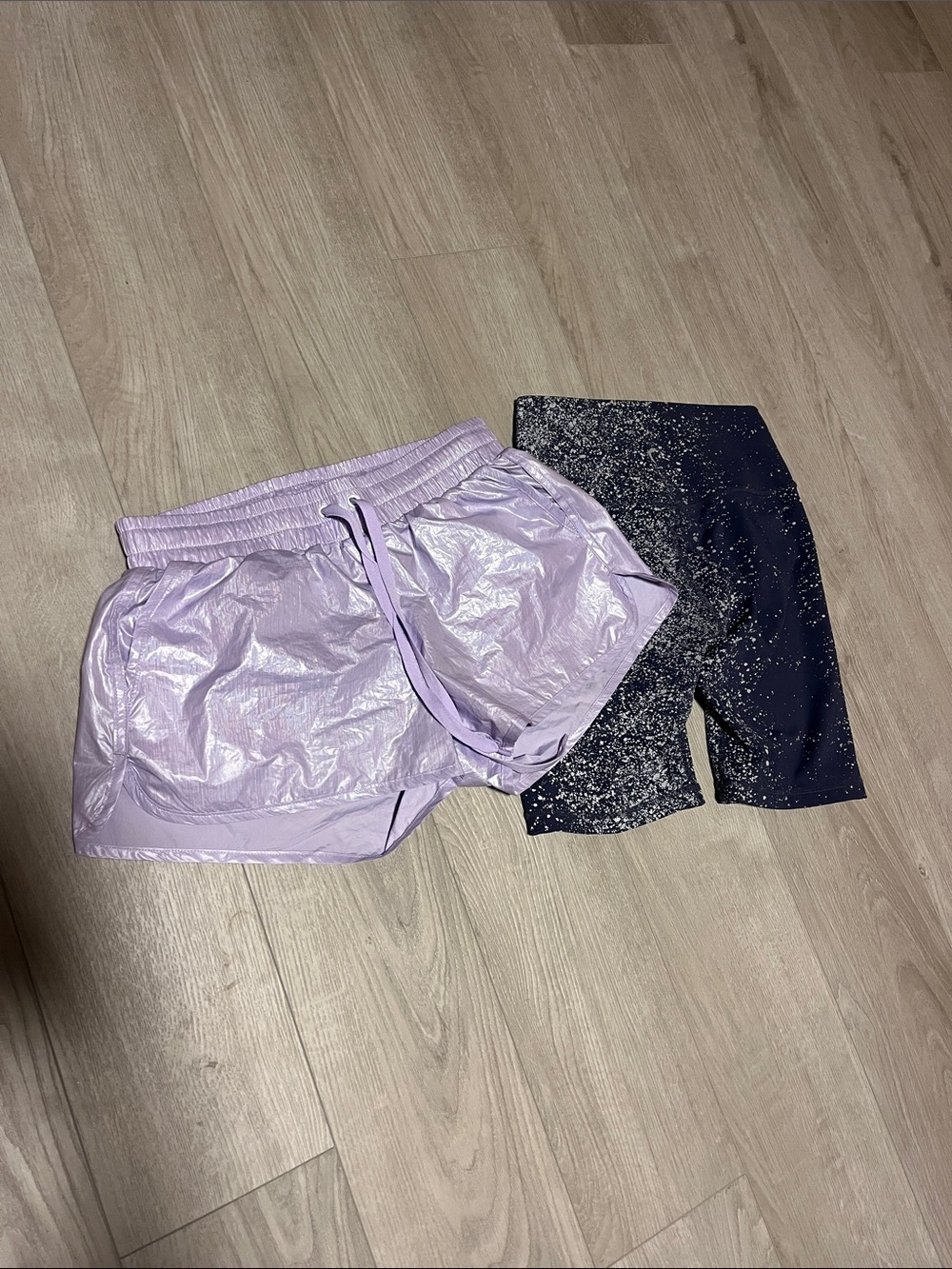 ZYIA Lavender Outer Shorts with Black Speckled Bike Shorts